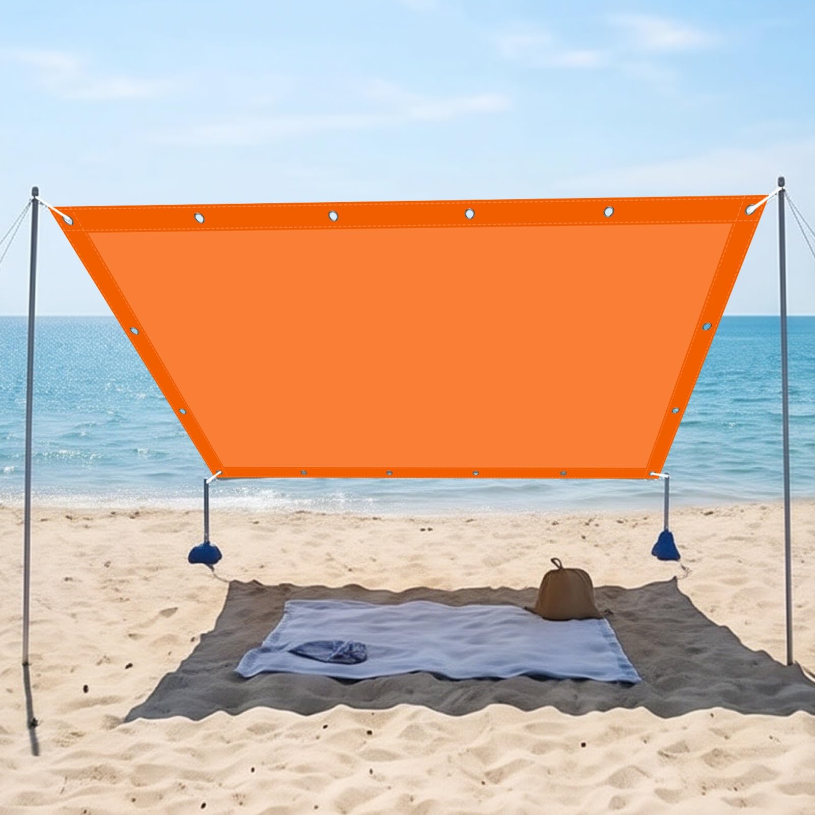 Voile d'ombrage extérieur orange pour aménagement balcon et camping