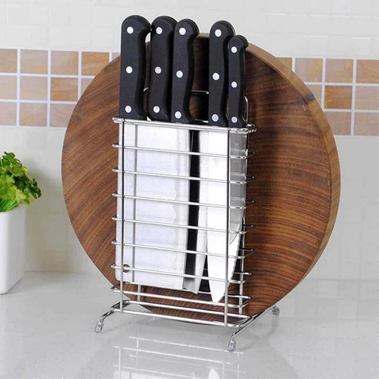 Knife Block Storage Stand Kitchen,Only Selling Cutter Holder,Stainless Steel Cutting Board Multifunctional Rack