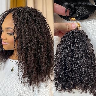 Knotless Pre Separated Human Hair Crochet Extensions for Braids Afro Kinky Curly Brazilian Virgin Feather Hair Bundles Boho Twist Braiding Hair for Black Women 14inch 120g
