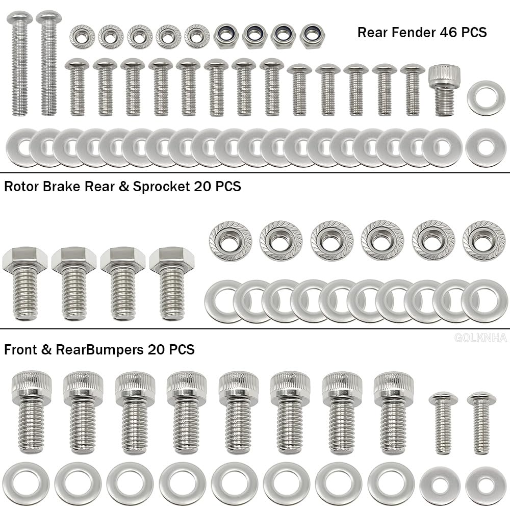 532 PCS Polished 304 Stainless Steel ATV Bolt Screw Kit for Yamaha Blaster 200 YFS200 1988-2006