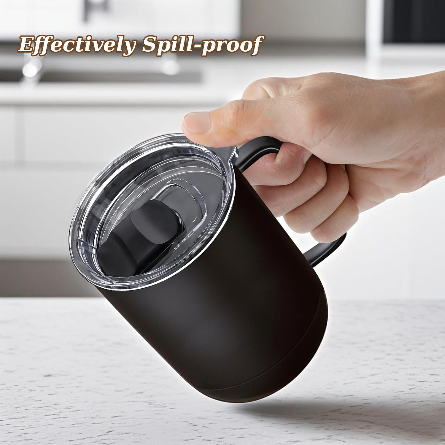 Magnetic Slider Replacement Mug Lid Compatible with Ember First and Second Generation Mugs, 14 oz, Splash-Proof, Black/Clear