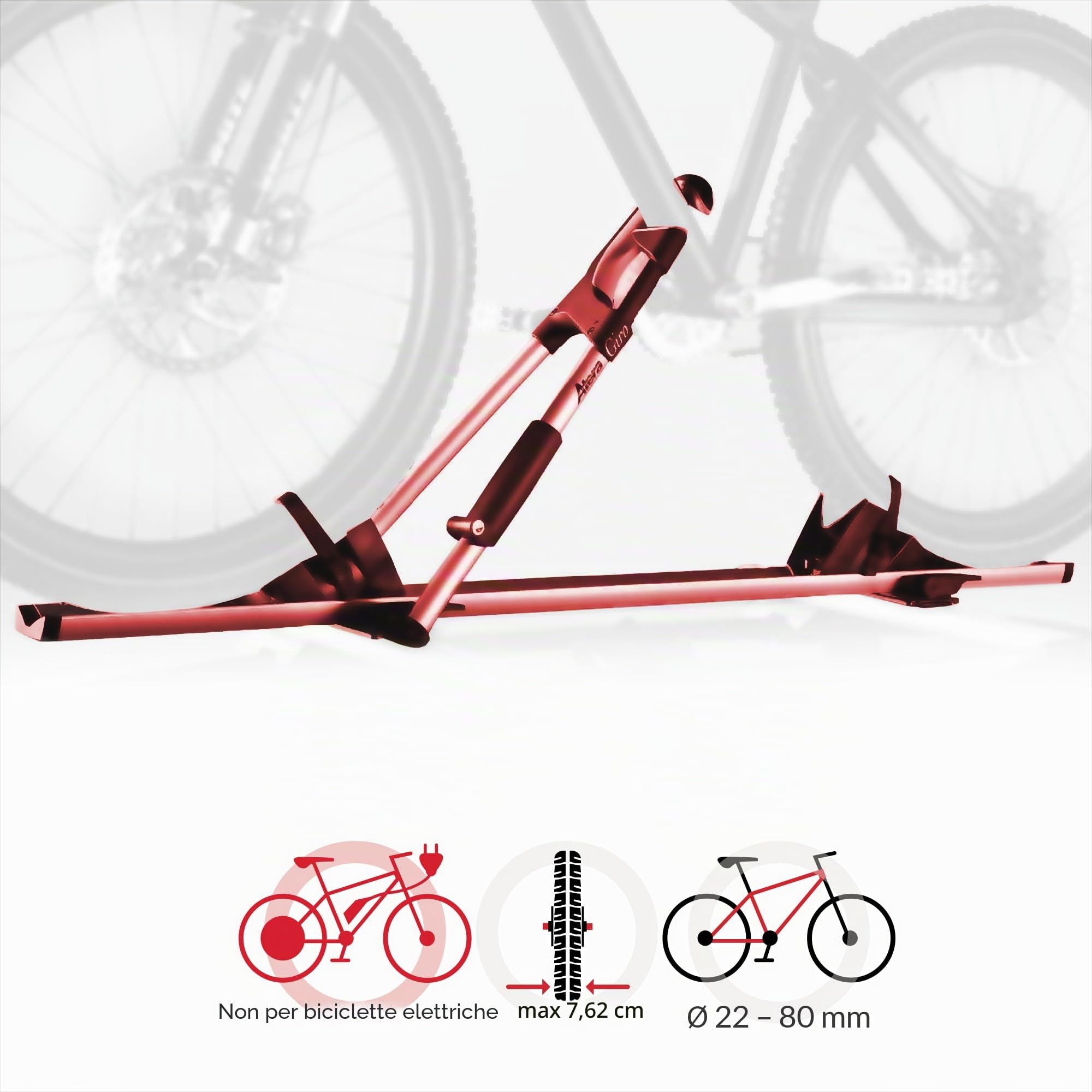 ATERA 082227 Portabiciclette da tetto nero argento | alluminio, argento, barre portatutto auto per 1 bicicletta, fino a 17 kg carico utile, Cod. art. 08227