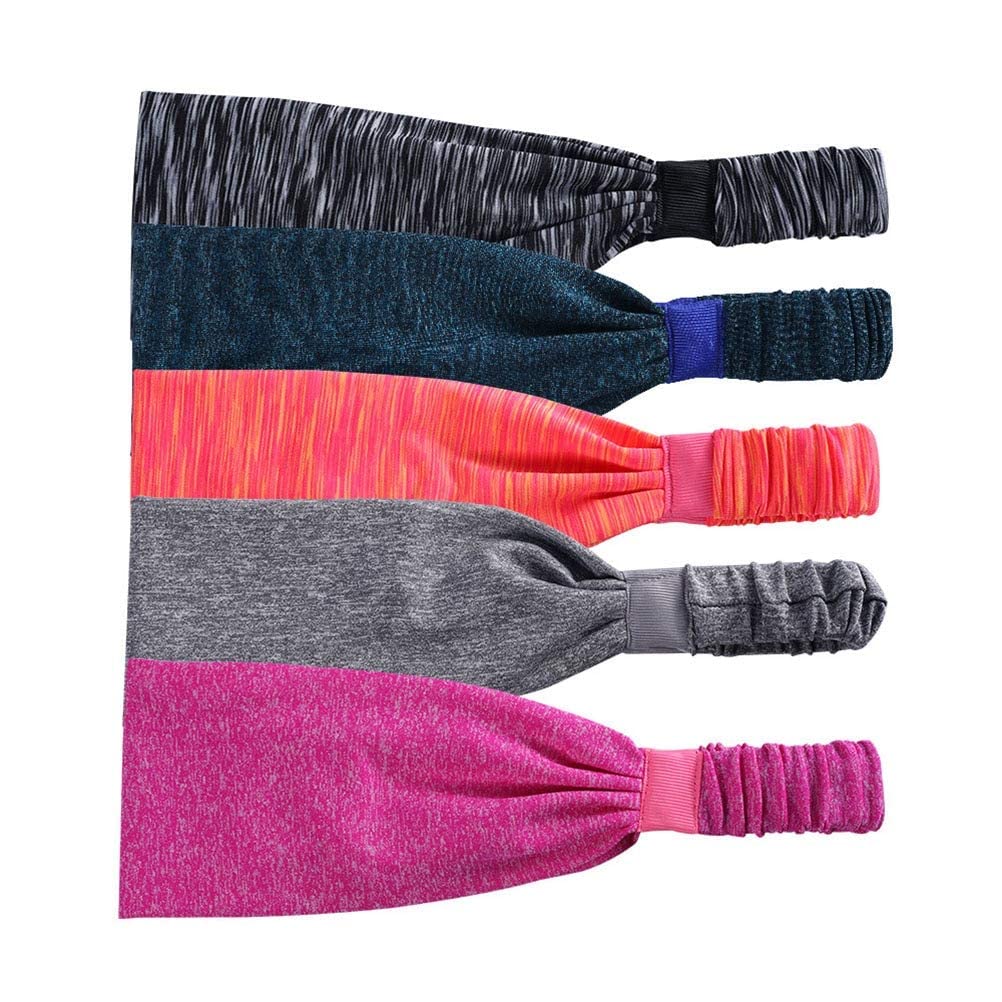 Ubersweet® Elastic Wicking Non Slip Headband Lightweight Multi Style Bandana Hairband Headscarf for Sport Yoga Running Travel : Dull Grey-image-22