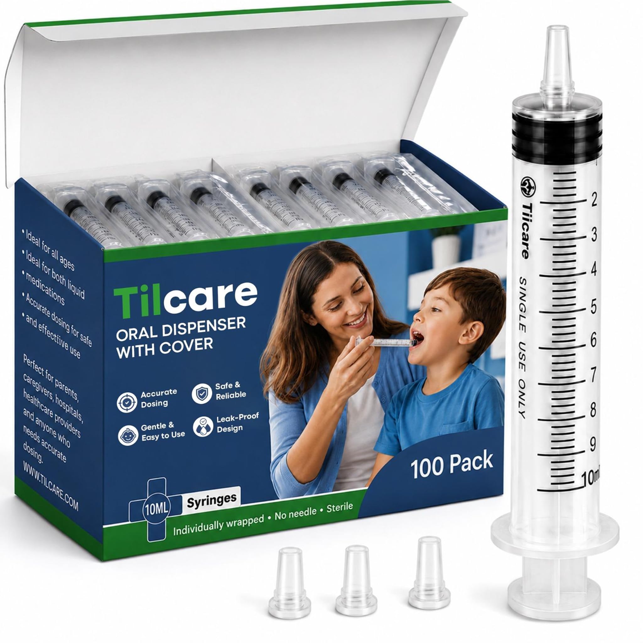 Amazon.com: 10ml Oral Dispenser Syringe with Cover 100 Pack by