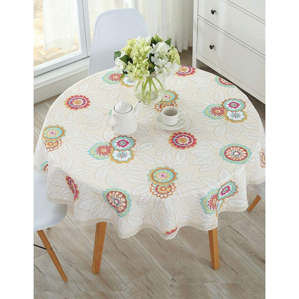 Nappe ronde nordique en coton imperméable et lavable peva