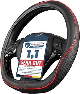 Upgrade4cars D-shape steering wheel cover in red, steering wheel protector, universal, steering wheel cover for summer and winter, car accessories, interior decoration