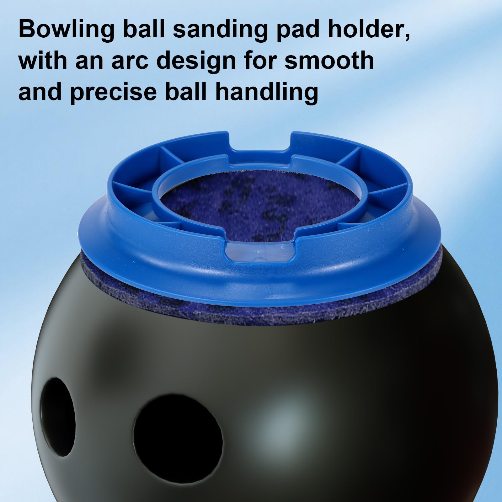 Support Pour Tampons De Ponçage De Boule De Bowling – Universel, Plastique Bleu, 14x2 Cm, Avec Bandes Auto-agrippantes