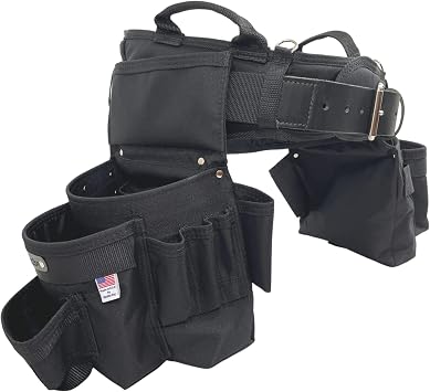 BOULDER BAG Professional Pro Framer MAX Combo with Comfort Back Support Tool Belt, Leather Belt Buckle, Heavy Duty, Black Medium 28-32 Inches, Made in USA