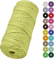 Vista 37 de Cuerda de yute natural de 0.079 pulgadas y 328 pies para manualidades, cuerda de yute de colores de 3 capas para envoltura de regalos, jardinería