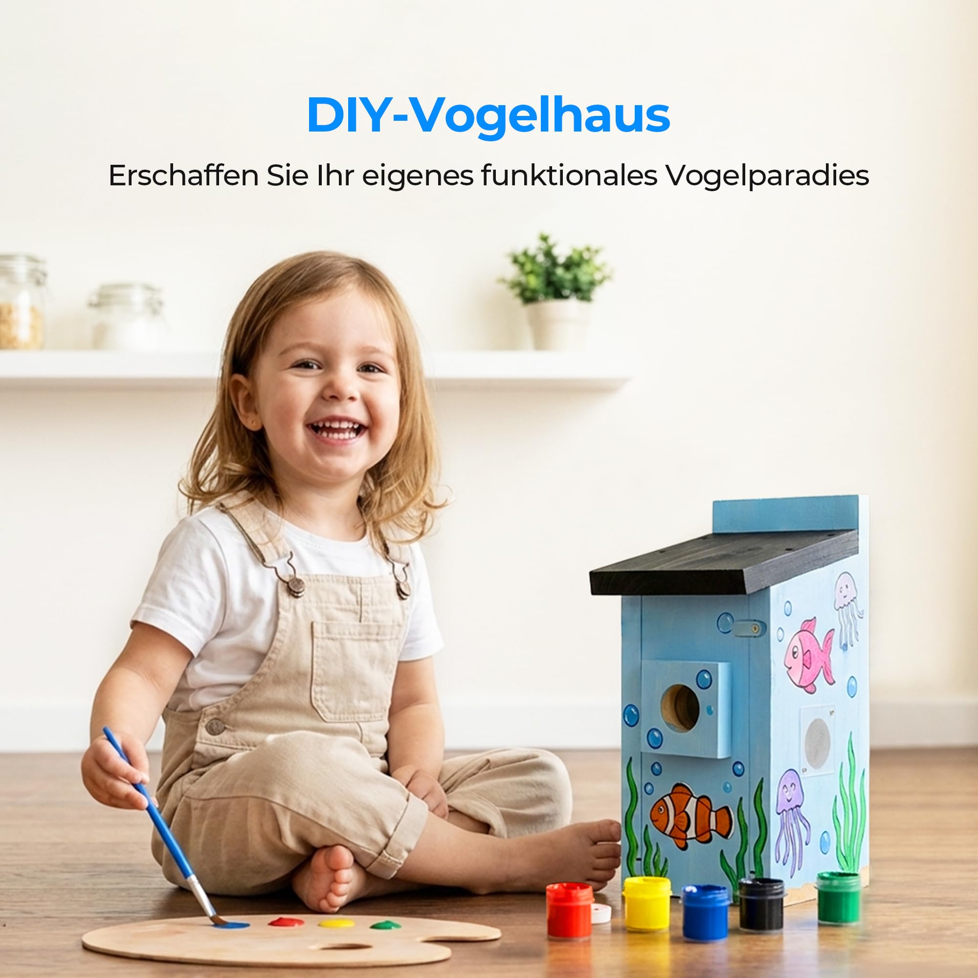 Vogelhaus mit Kamera - 400W Pixel Nistkasten mit Kamera zur Echtzeit-Beobachtung des Nestbau- und Brutprozesses, IP65 wasserdicht & DIY Bausatz