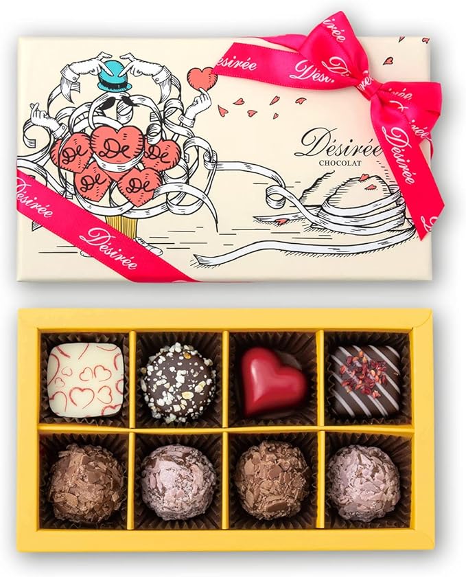 Amazon デジレー ベルギー直輸入チョコレート トリュフ ハート8個入 専用手提げ袋付き デジレー チョコレート菓子 通販