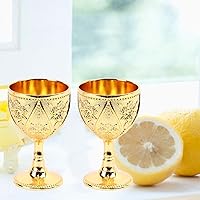 Vista 7 de 2 copas vintage, copa de vino medieval, copa de vino de metal de cobre en relieve, mini copas de comunión, copa de vino real, relieve 3D
