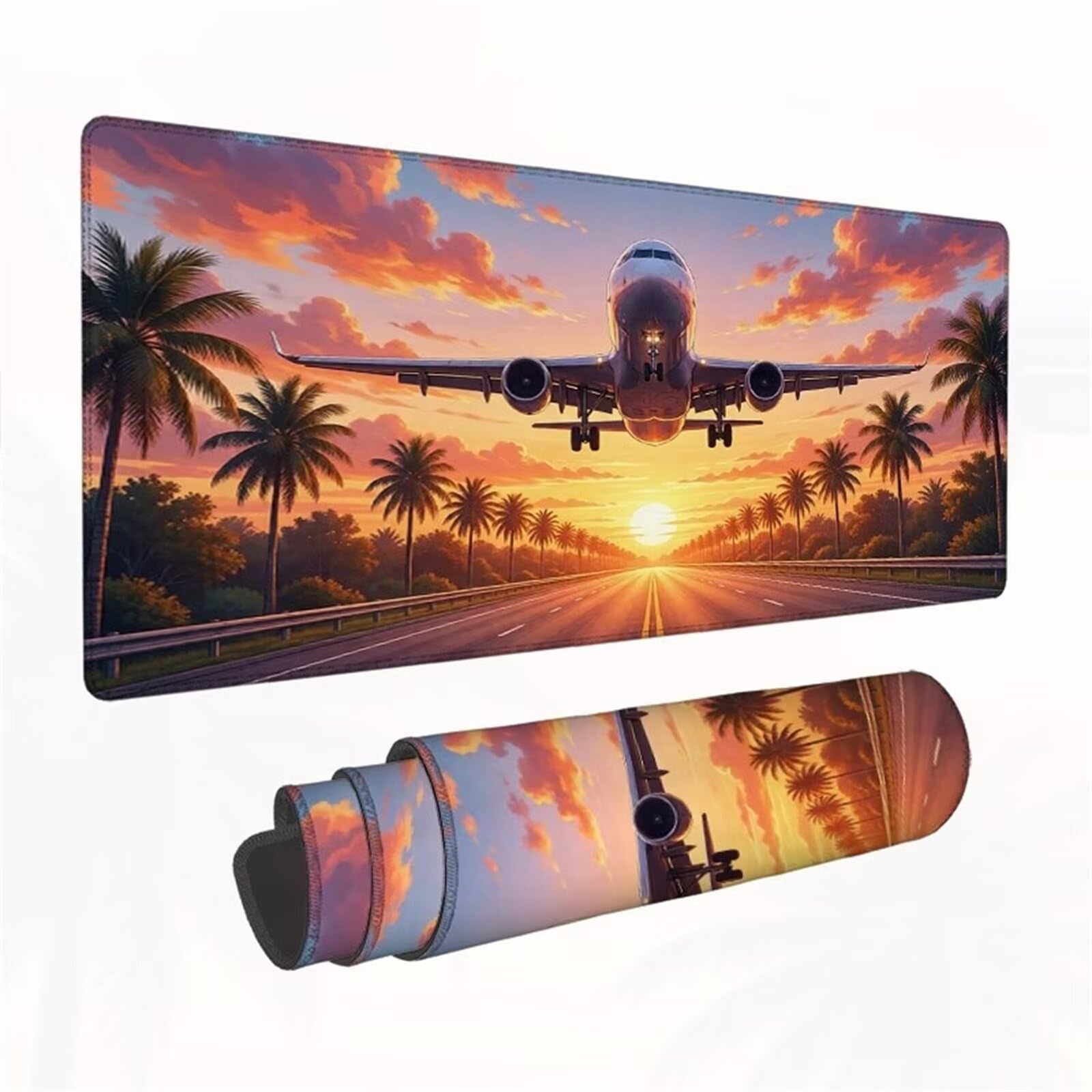 Tappetino Mouse XXL 1200 x 600 x 2mm Autostrada del ponte aereo Gaming Tappetino per il mouse con Antiscivolo Bordi Cuciti Sottomano Scrivania Mouse Pad per PC Laptop Ufficio