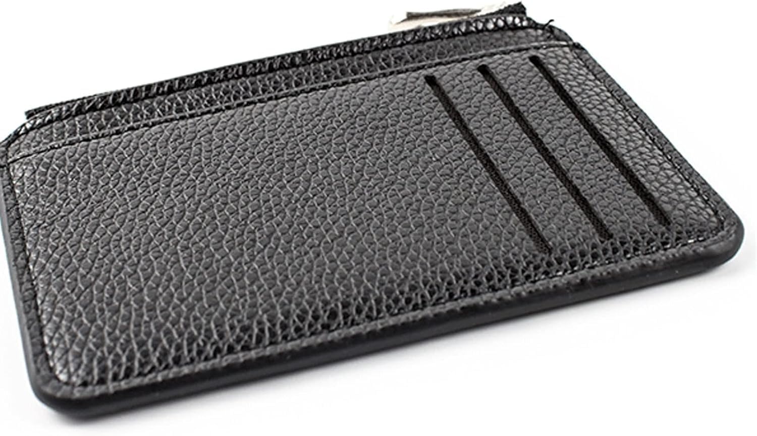 Women Wallets Women Card Holder PU Leather Unisex Zipper Business Card Case Credit Mini Cards Pocket(Black)