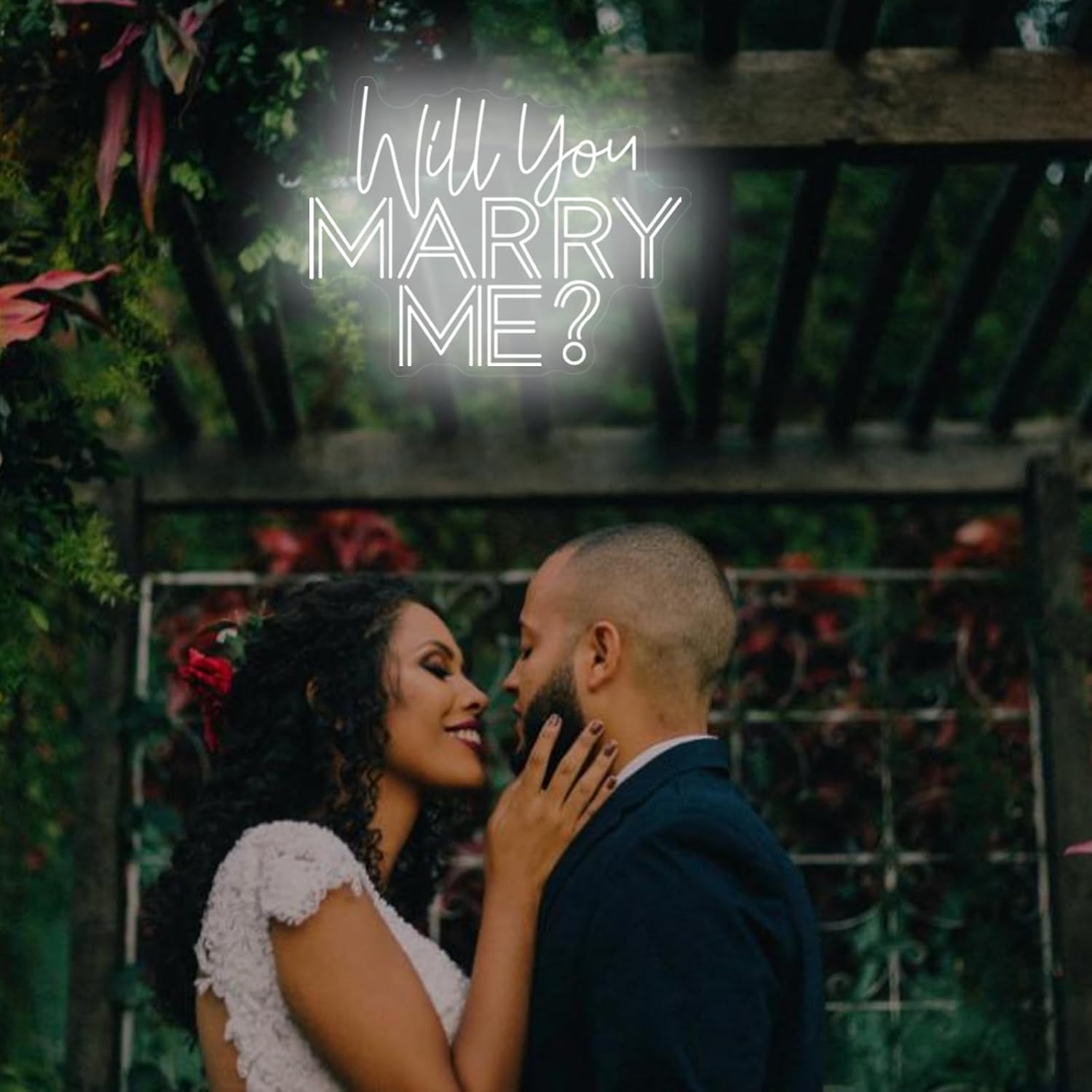 Will You Marry Me Neon Signs for Wedding, 20 * 17.2 Inches Led Neon Lights Sign Decor for Wedding Engagement Party LED Wedding Decor Suprise Neon Sign for Valentine’s Gift Girlfriend, INSNEnN