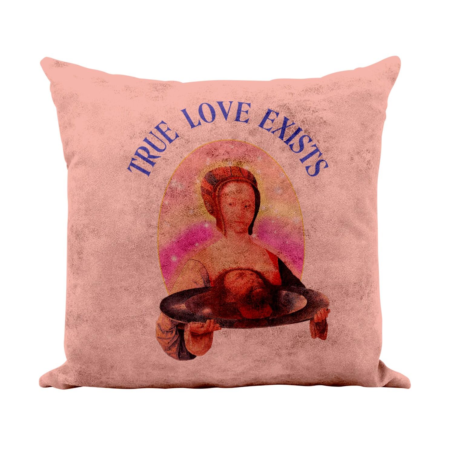 Coussin similicuir rose 40x40 cm housse et garnissage inclus art collage