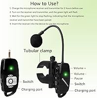 Vista 7 de Micrófono de Flauta Inalámbrico para Sistema de Instrumentos: Micrófono Profesional Inalámbrico 2.4G para Instrumentos Musicales de Viento