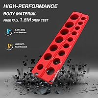 Vista 5 de WORKPRO Juego de organizador magnético de dados de 12 pulgada, 2 piezas SAE y soportes magnéticos de dados métricos, capacidad para 35 dados