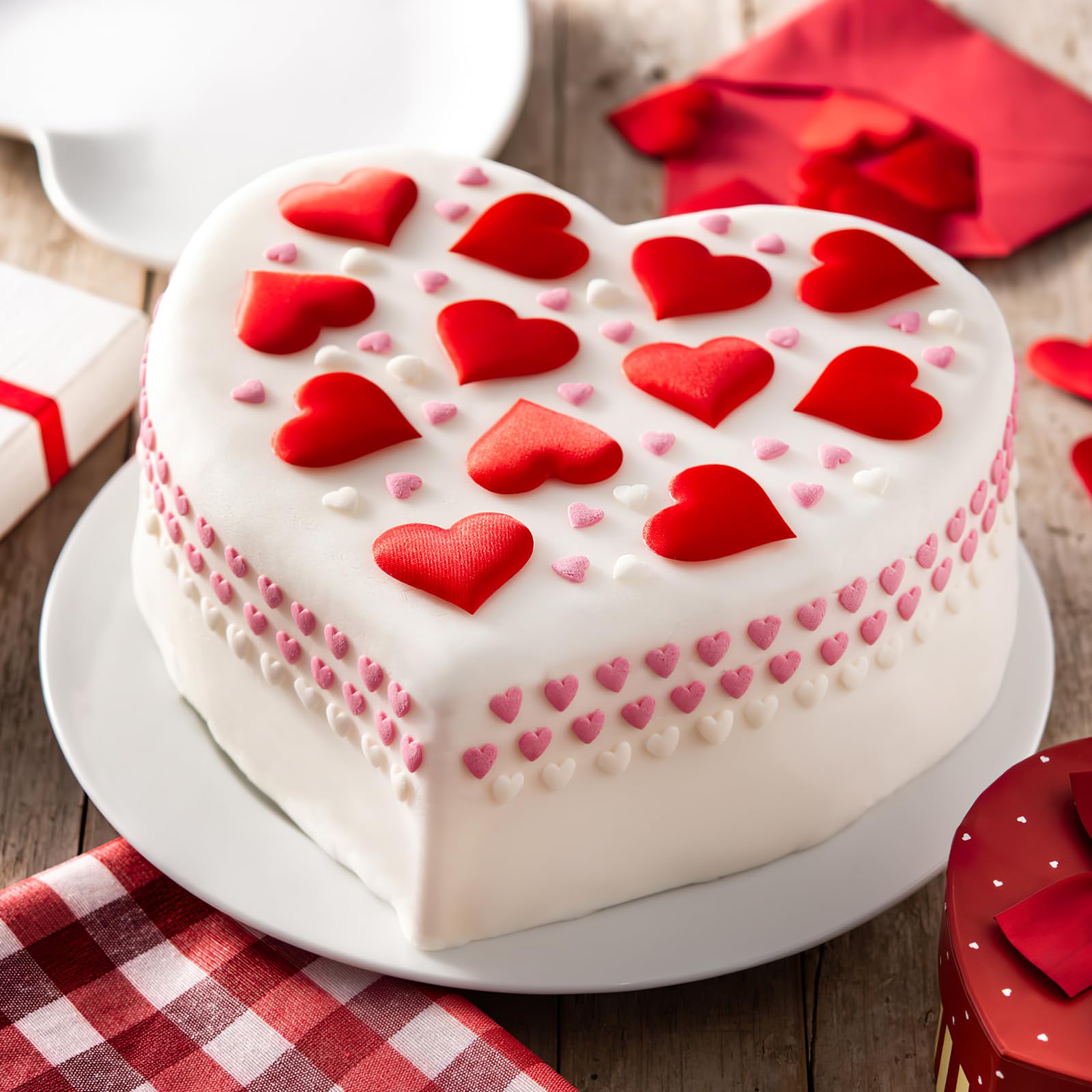 Foam Cake Heart Shape Fake Model 12 Inch Polystyrene Foams Embryo Doll Mould Practice Cake Modeling Ornament for Cake Decorating Wedding Valentines Day