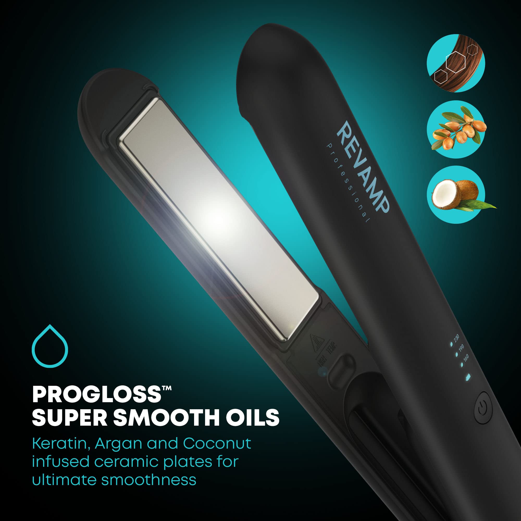 REVAMP iGen Plancha de Pelo Inalámbrica de Cerámica - Recargable | Ideal para Viaje, Modo Seguro para Vuelos, Portátil, para Alisar, Rizar y Ondular