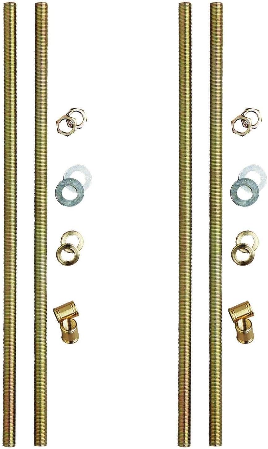 Dysmio Lighting 12" Lamp Pipe Kit, Yellow - 2 Pack