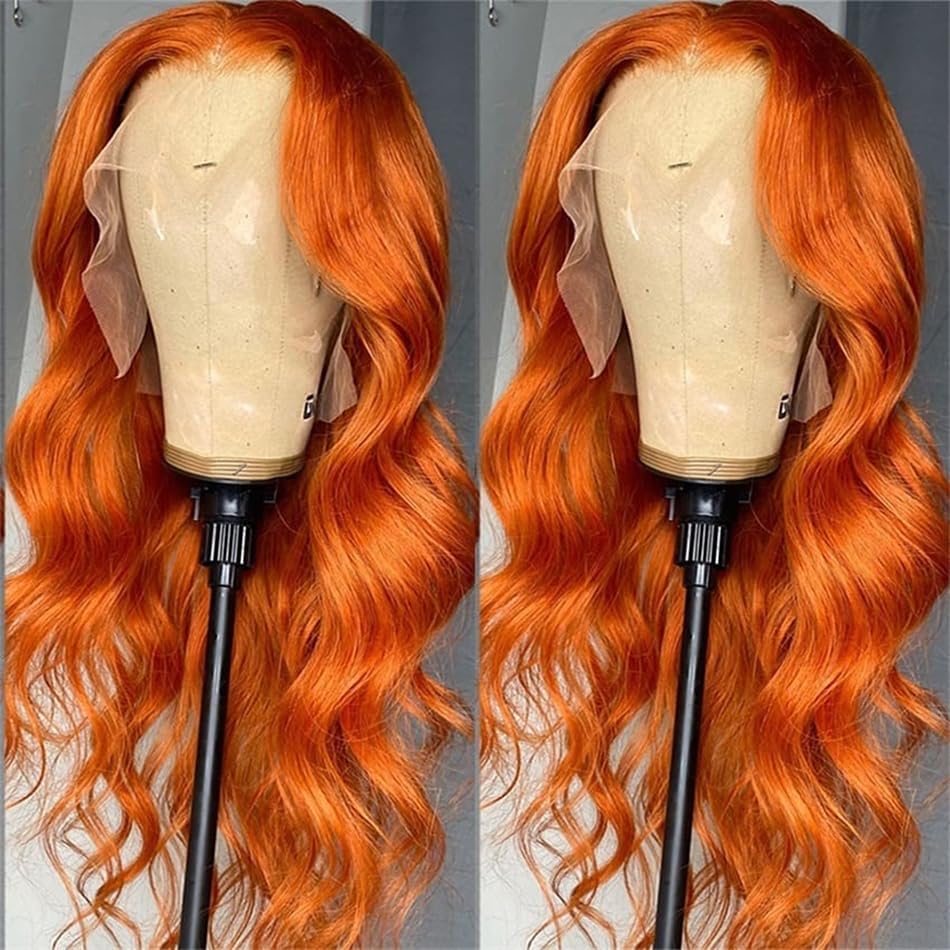 Orange Ginger Lace Front Wigs 16 inch Human Hair Body Wave 13x4 HD Lace Frontal Wigs Human Hair Colored Wigs for Women - Image 2