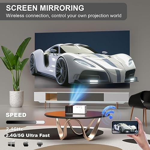 Miniatura 6 de Mini proyector con proyectores portátiles Wifi compatible con 1080P 170 pulgadas Mini proyector de película HD, proyectores para exteriores