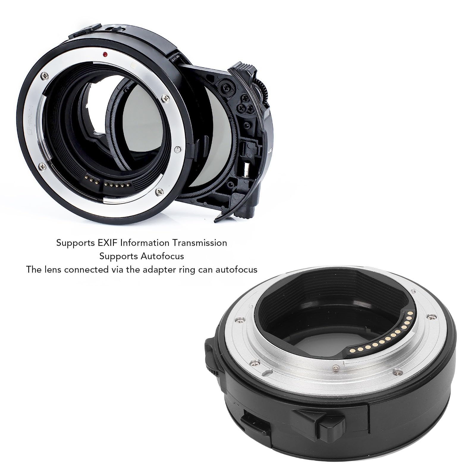 Adapter do Mocowania Obiektywu z Automatycznym Ustawianiem Ostrości EF EF S na RF, Wpuszczany Filtr CPL do R RP R5 R6 R7 R8, Obsługa EXIF ​​IS, Konwerter Aluminiowy - Styki