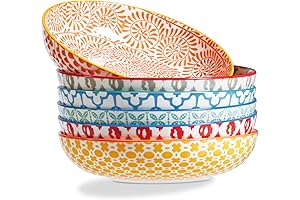 ONEMORE Colorful Pasta Bowls Set of 6, 36oz