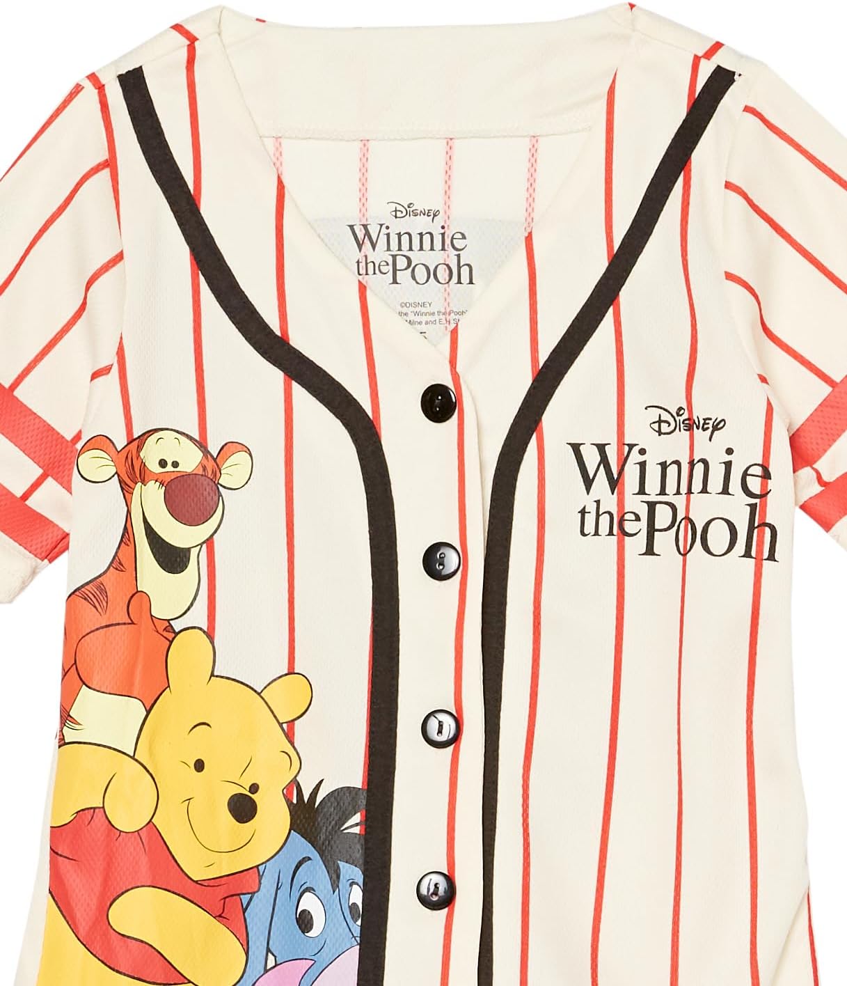 Disney Girls Disney's Girls Winnie The Pooh Baseball Jersey - Classic Mesh Button Down Shirt - Image 3