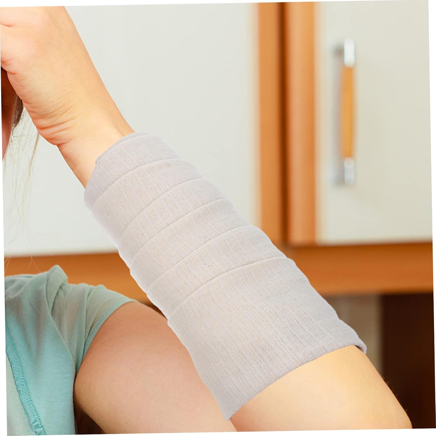 1Roll High Elastic Tubular Cotton Bandage Sleeve Comfortable Skin-Friendly Stockinette Wrap for Wrist Hand Foot Support and Dressing Securing for Use and Injury Relief