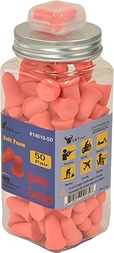 Tapones de espuma para los oídos para dormir con cancelación de ruido de 32 db, bloqueo de sonido en forma de campana, 50 pares de reducción de