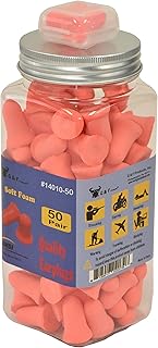 Foam Ear Plugs for Sleeping Noise Cancelling 32db Sound Blocking Bell-Shaped- 50 Pairs Noise Reduction for Peace & Quiet - Perfect for Travel & Study, Sleep - Carrying Case Included (14010-50)