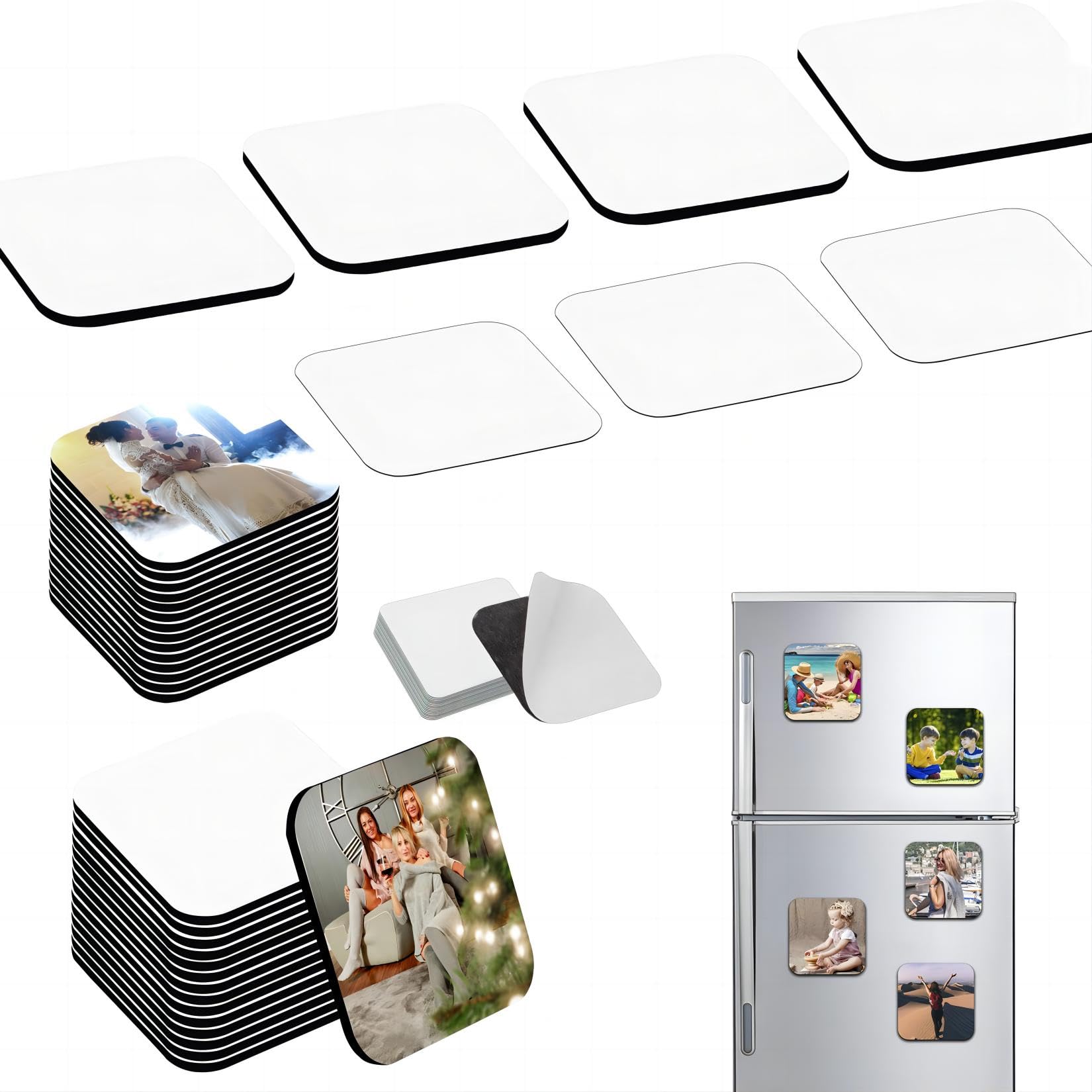 20 Magneti Frigo Personalizzabili - Sublimazione Bianca, 5.5x7.5cm, Per Decorazione Fai-Da-Te - Foto 13