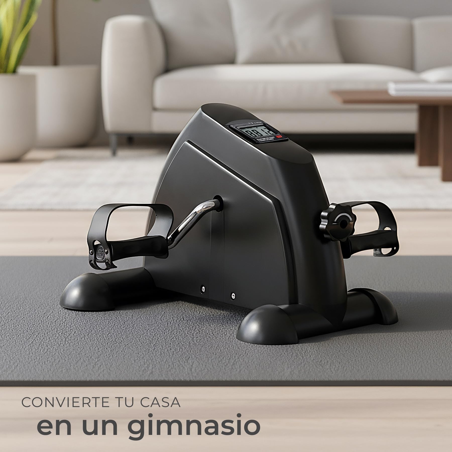 tectake® Pedales Estaticos para Ejercicio en Casa, Pedaleador Electrico con Resistencia Ajustable, Pedaleador para Ancianos, Ejercicio Rehabilitación Piernas y Brazos, Fitness en Casa - Negro