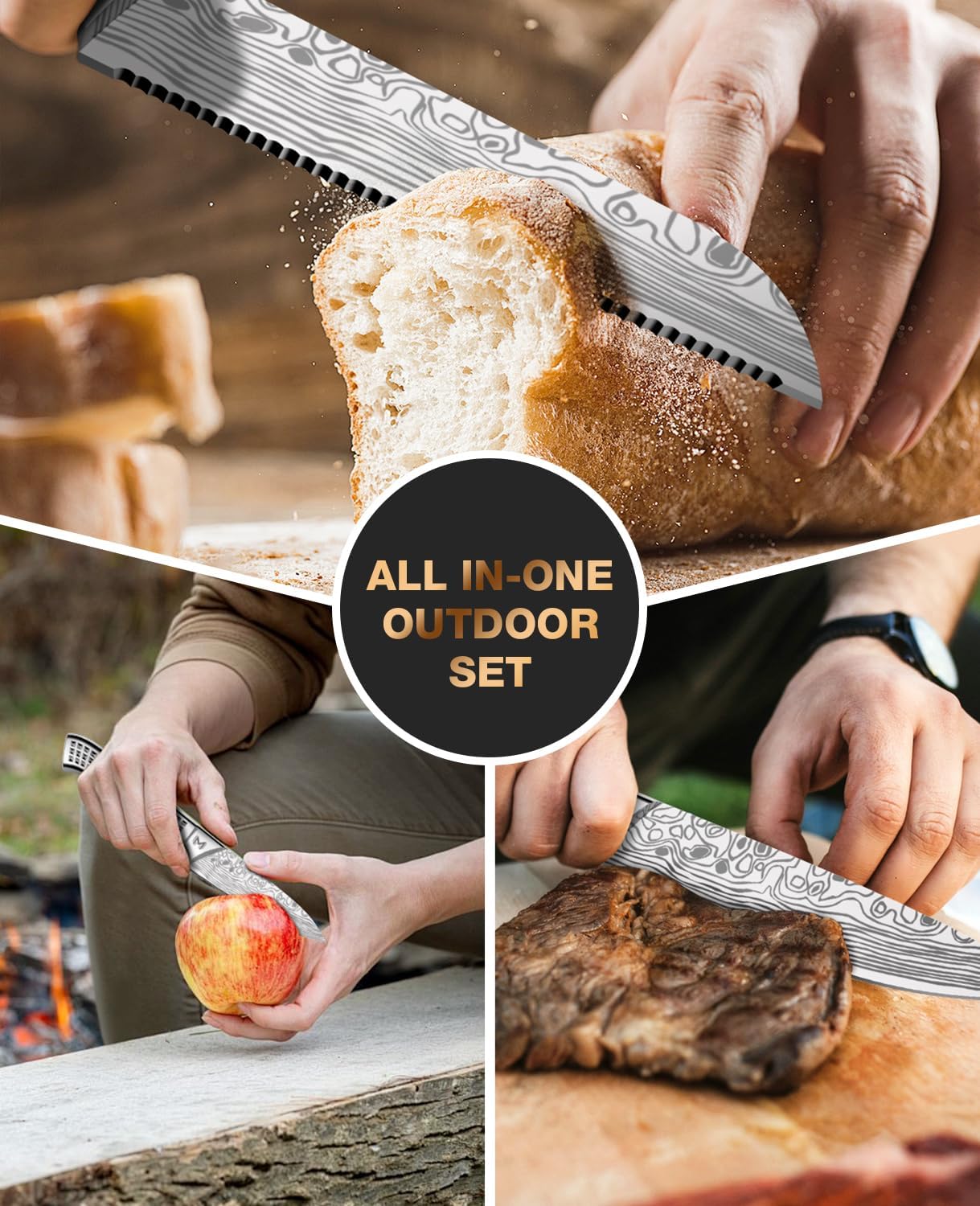 MOSFiATA 6pcs knife set，Japanese Stainless Steel Knife Sets for Kitchen with Oxford cloth storage bag Dishwasher Safe, For Outdoor - Image 6