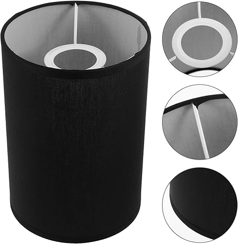 Miniatura 4 de LIFKOME Pantalla de repuesto para lámpara de tambor E27 con clip, cubierta de luz cilíndrica tejida natural para candelabros, lámparas de mesa y