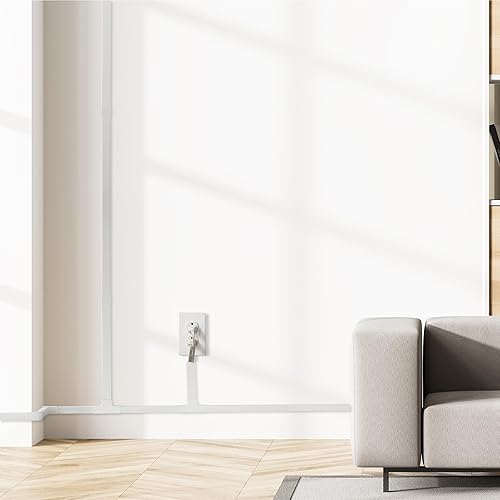 Miniatura 8 de Bates - Kit de canaleta de cable de 157 pulgadas, cubiertas de cable para cables en la pared, cubiertas de alambre para cables, pared oculta de