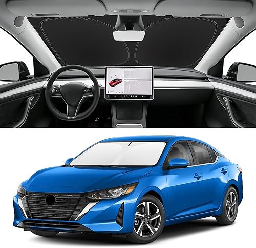 Miniatura 189 de Parasol de parabrisas de ajuste personalizado para Nissan Titan 2017-2024, bloquea los rayos UV y el calor, parasol de ventana delantera, fácil