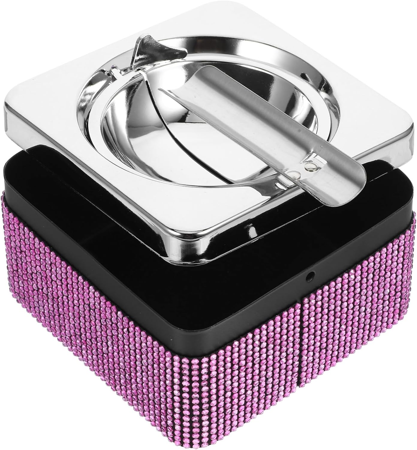 Metal Ashtrays Car Portable Crystal Ashtray Rhinestone Design for Travel