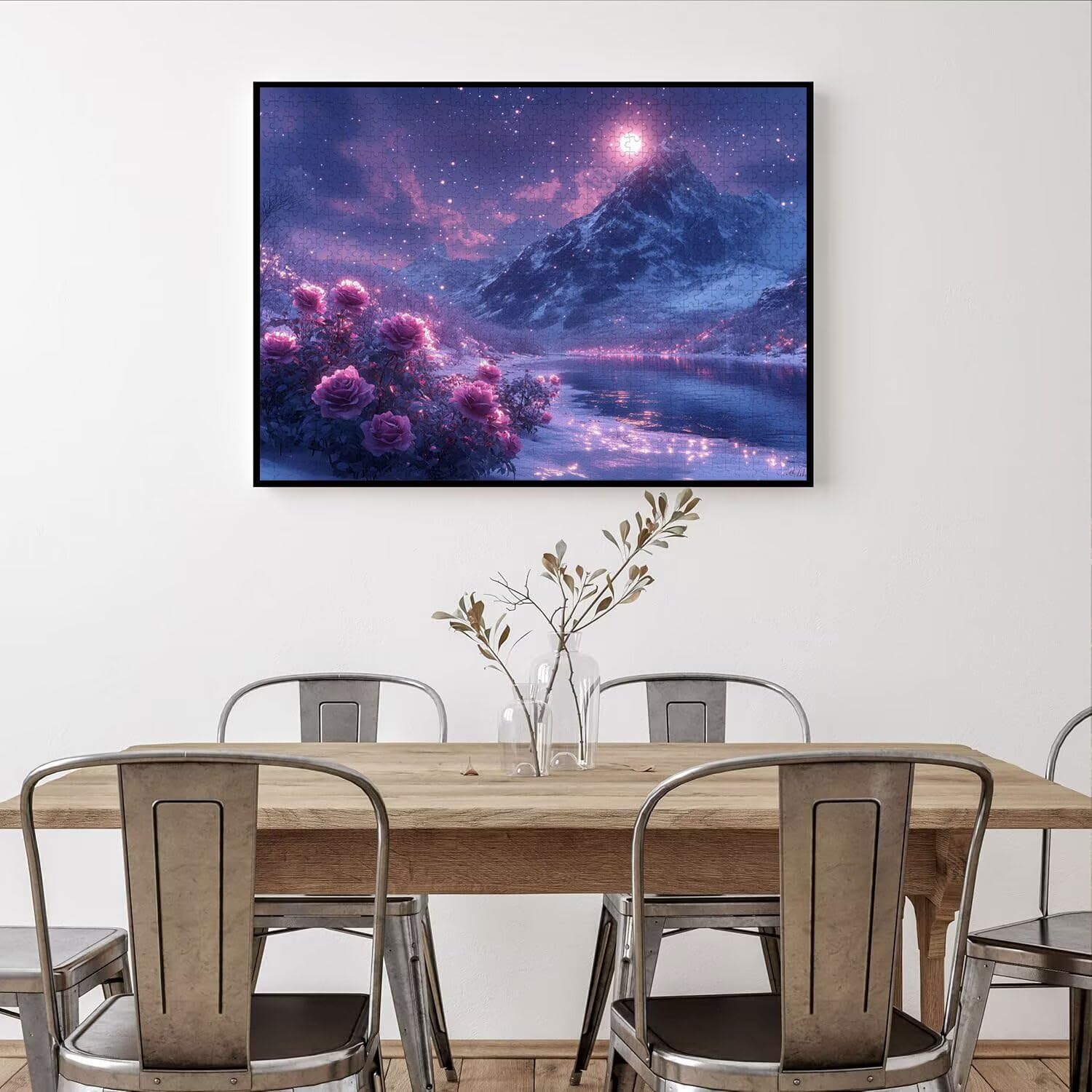 1500 sztuk puzzli dla dorosłych marzycielskie wymagające gry logiczne, n | Puzzle dla dorosłych Snow Mountain, litery z tyłu wskazówki, ciasne puzzle, dopasowanie, aktywność rodzinna, wystrój domu