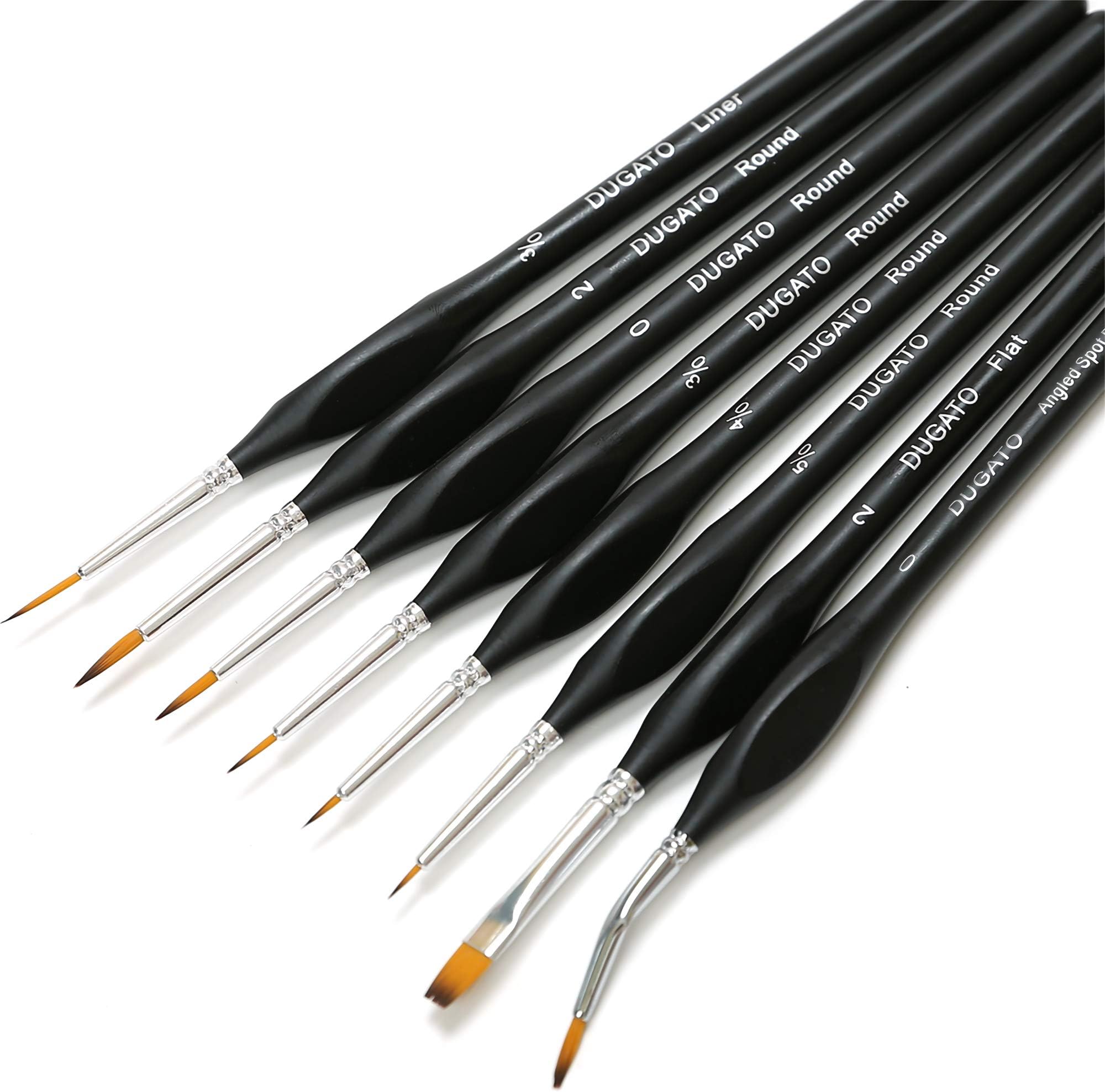 - Fine Detail Paint Brush Set - Miniature Brushes with Ergonomic Triangular Handles & Travel Case for Acrylic, Watercolor, Oil, Models & Warhammer (8pcs Detailing Paint Brush - Black)
