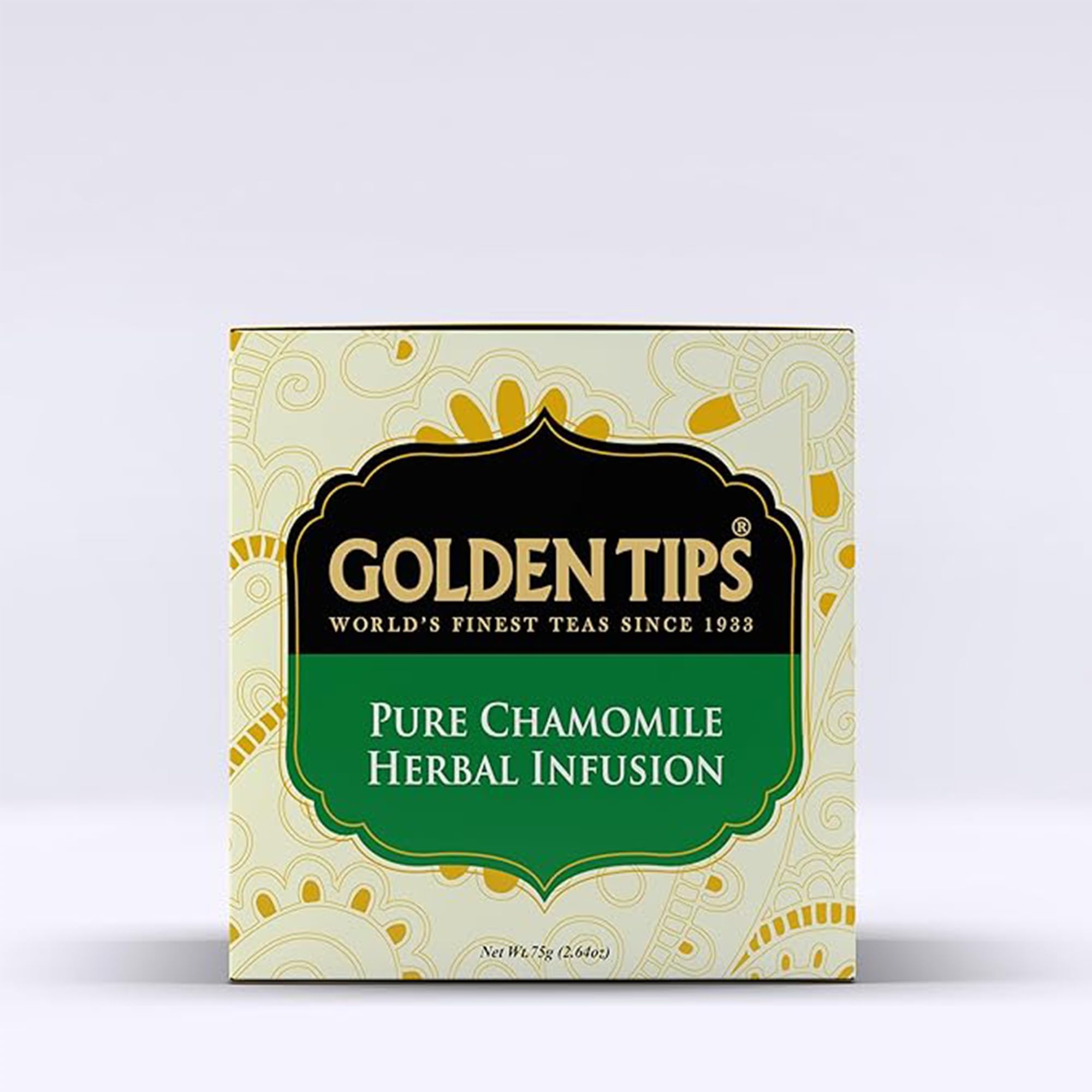 Golden Tips Chamomile Herbal Infusion Tea, Calming & Aromatic Loose Leaf Herbal Tea in Elegant Box Packaging, Perfect for Relaxation & Well-Being (75 Gram - 37 Cups)