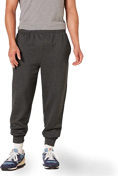 Amazon Essentials Men's Relaxed Joggers Sweatpants, Fleece, Comfortable Fit, Charcoal, XX-Large