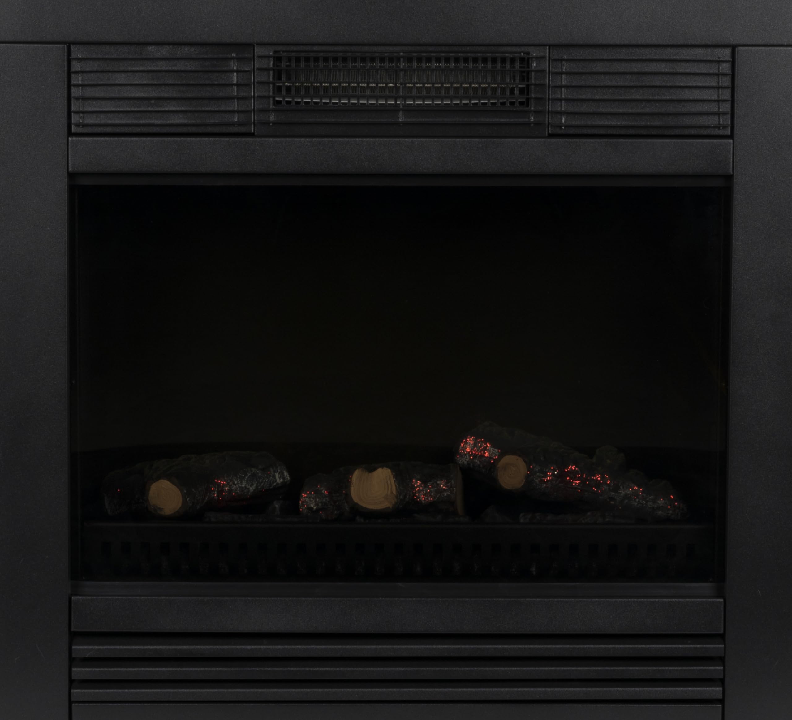 Chicago Camineo Elettrico - Caminetto Elettrico con Riscaldamento, Pannello di Controllo e Timer - Stufa Elettrica con Fiamme LED - 1800W - Modello da Incasso - Nero