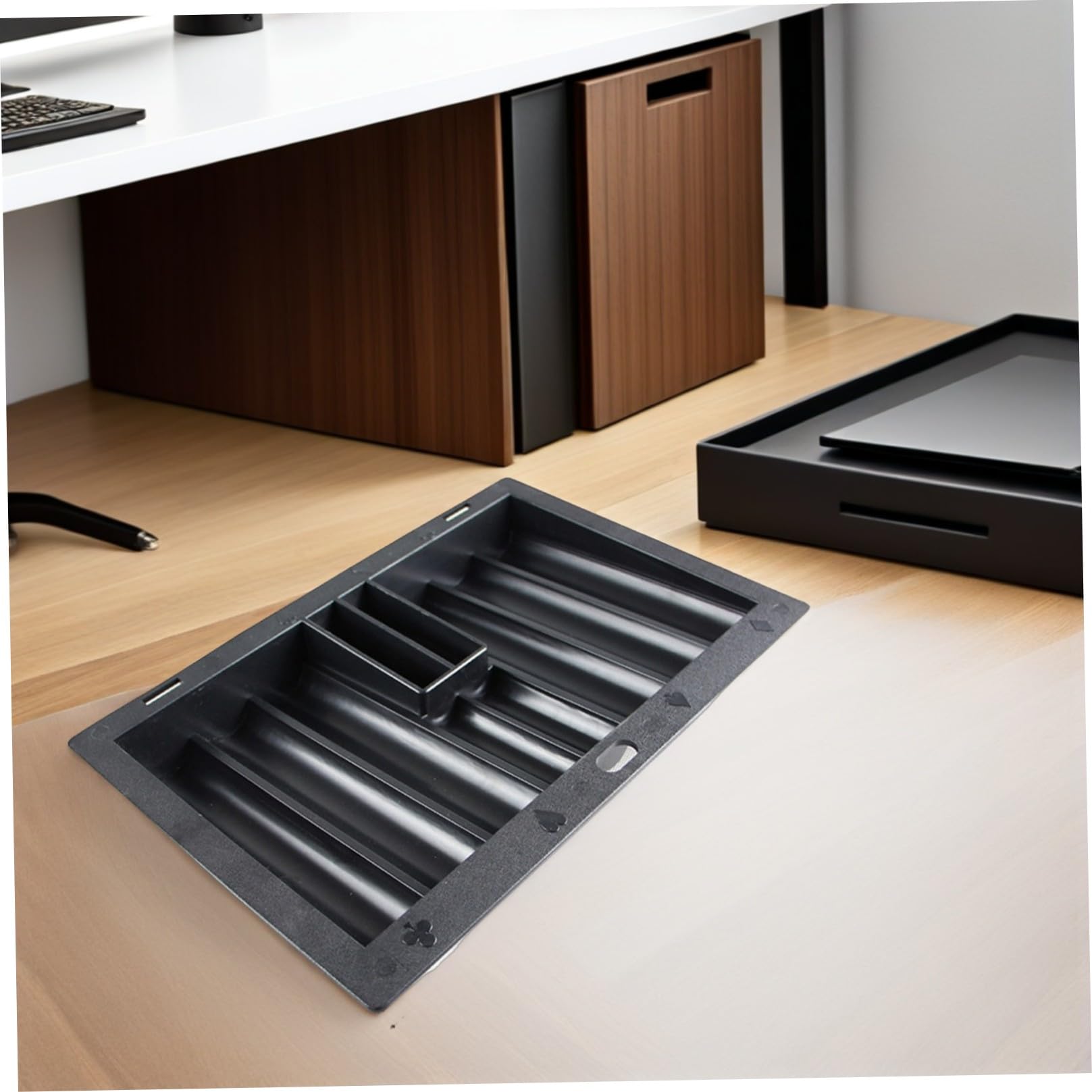 Vassoio Portachip Poker da Tavolo in Plastica, Nero
