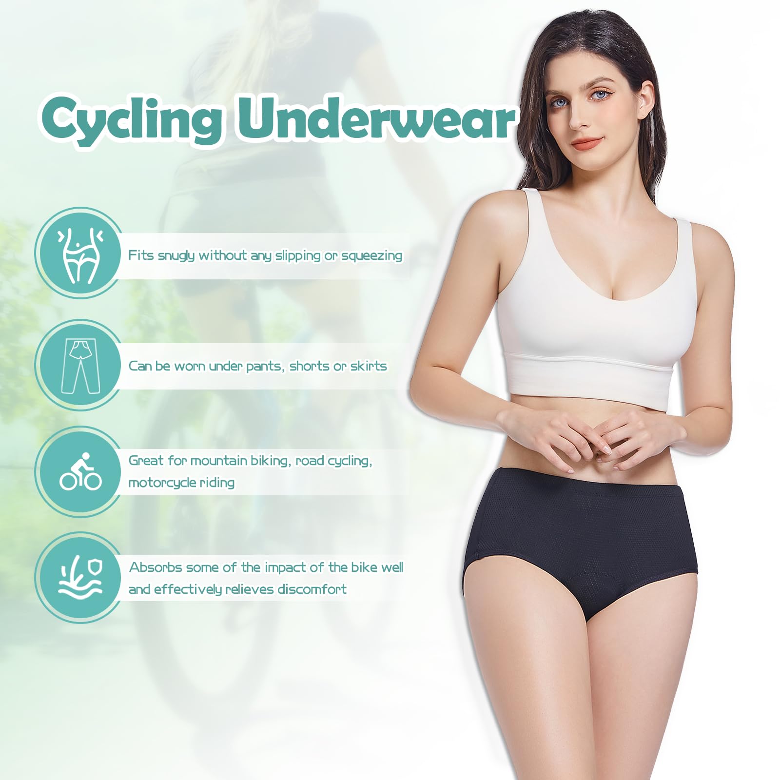 Leeboom Cuissard Velo Femme Respirable Cycliste Femme Rembourré pour Velo Culotte Cyclisme Femme Aux Navetteurs Et Aux Cyclistes De Loisirs