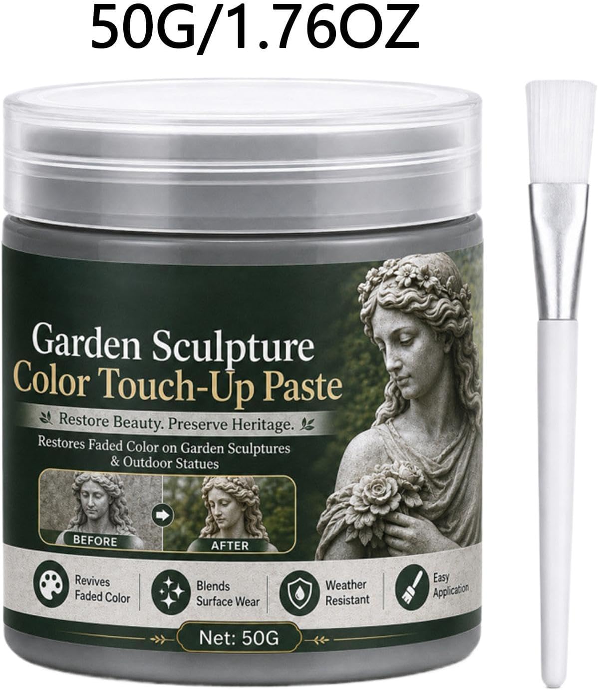 Sculpture Repair Paste, 50g Color Restoring Cream for Smooth Weatherproof