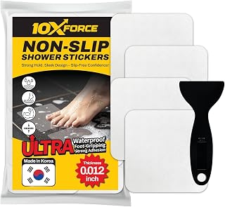 [Made in Korea] Ultra-Thin Bathtub Non Slip Stickers - Diamond Grip Anti Slip Shower Stickers with Strong Adhesive for Elderly, Safety Use (10)