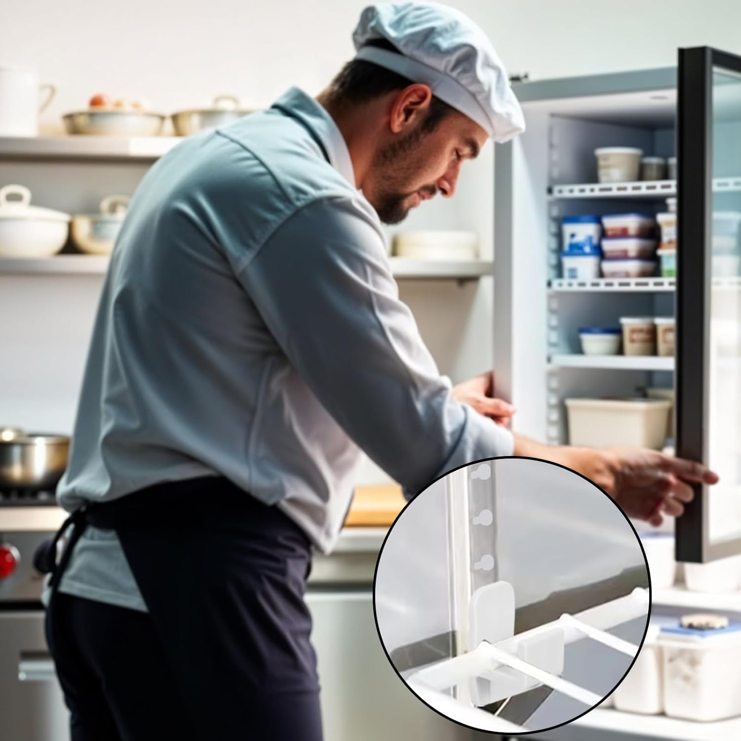 12 pcs Freezer Shelf Plastic Clip for Refrigerator Freezer Cooler Shelf Support Replacement Square Buckles Clips Commercial Replacement Clips Buckles for Fridge Parts (White)